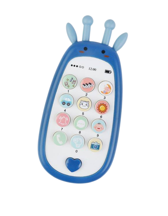 Игрушка-телефон детская развивающая WToys 72161 Жирафка украинское озвучивание Синий (2862629872)
