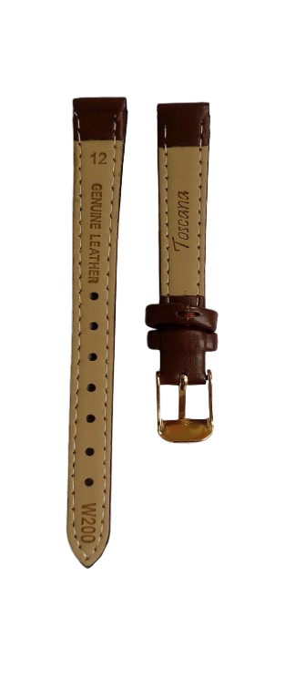 Ремешок для часов кожаный гладкий 12 мм L-155 мм Темно-коричневый (3732) - фото 2 Ремешок для часов кожаный гладкий 12 мм L-155 мм Темно-коричневый (3732) - фото 2