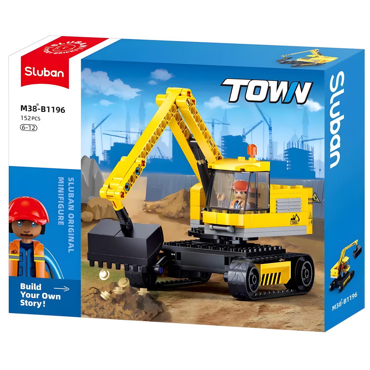 Конструктор Sluban Экскаватор 152 детали (M38-B1196) - фото 4 Конструктор Sluban Экскаватор 152 детали (M38-B1196) - фото 4