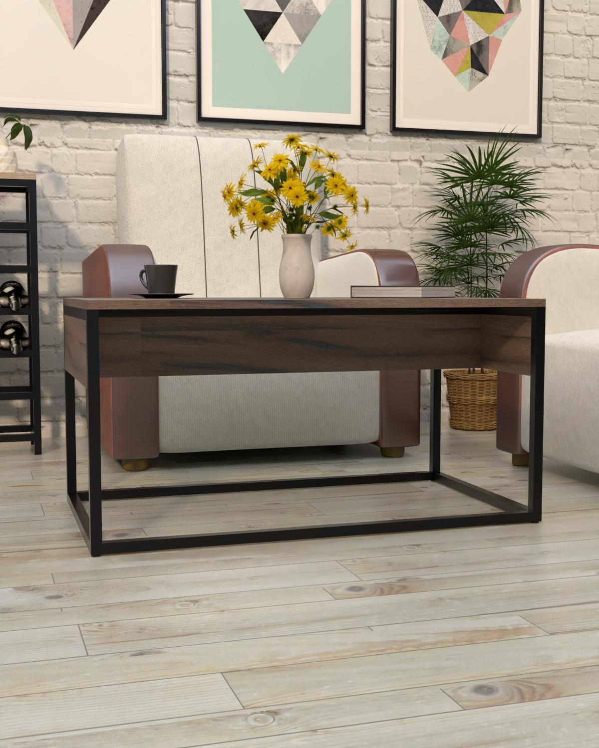 Журнальний столик EcoLoft Тревіо DSP-1472-8 в стилі лофт Дуб Ліворно (35282161)