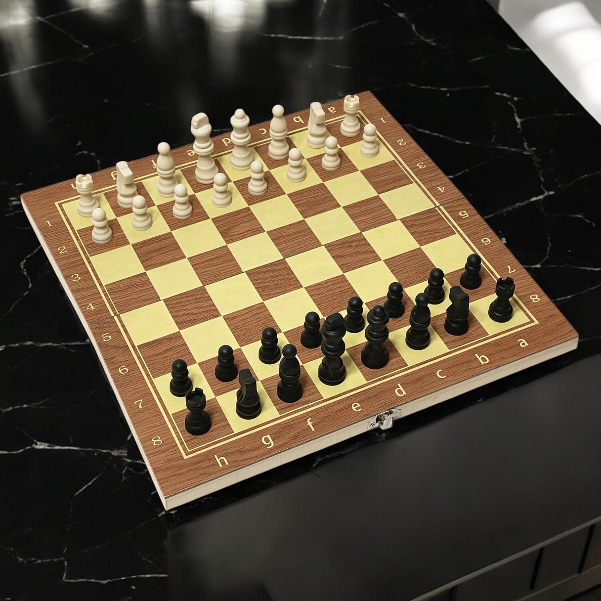 Шахи дерев'яні 3в1 40 см (37-51632) - фото 2 Шахи дерев'яні 3в1 40 см (37-51632) - фото 2