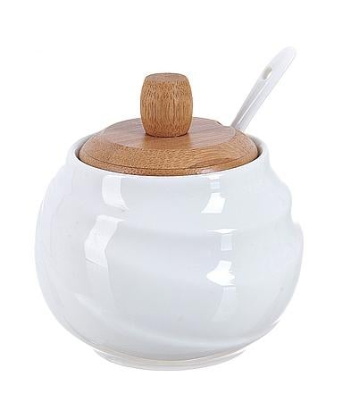 Цукорниця Ceram-Bamboo з ложкою і бамбуковою кришкою 300 мл (BD-375-311)