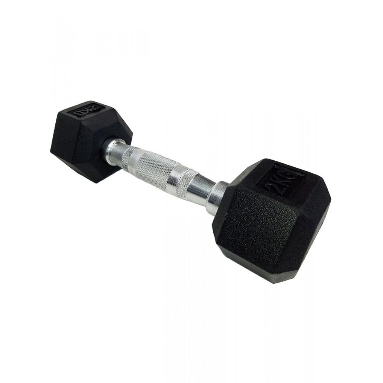 Гантель шестигранный резиновый HouseFitм DD 6442-2 металлический гексагональный 2 кг (2431274954)