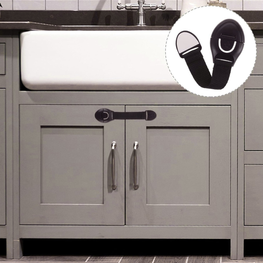 Набір захисних фіксаторів для дверцят і шухляд гнучкий комплект захисту в будинок 20 шт. Чорний (50011/20) - фото 5