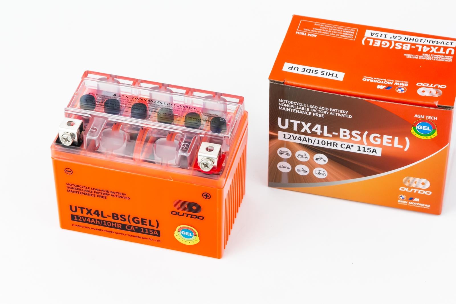 Аккумулятор 12V 4Ah UTX4L-BS GEL 113x70x85 мм (301334)