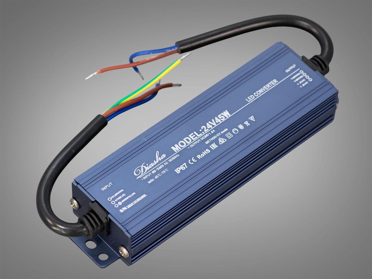 Блок живлення 24 В для підключення LED стрічки 45 Вт 1,88А (NP-24V-45W-IP67)