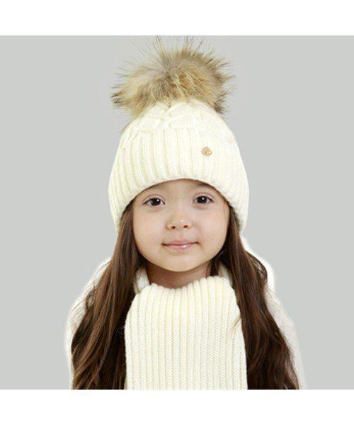 Комплект шапка и шарф детский Elf Кармен р. 52 Молочный (OK001449)