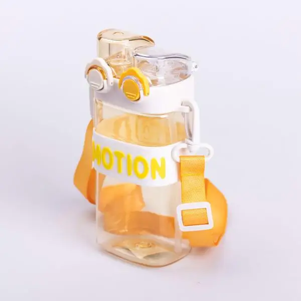 Пляшка для води з трубочкою спортивна пластикова для тренувань 550 мл Жовтий (6783) - фото 6