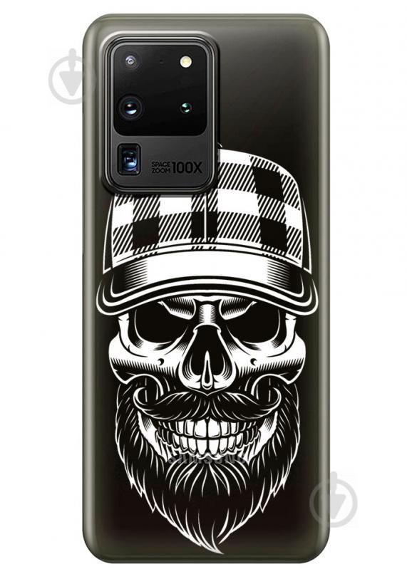 Прозрачный силиконовый чехол iSwag для Samsung Galaxy S20 Ultra Бородатый череп (M1182)