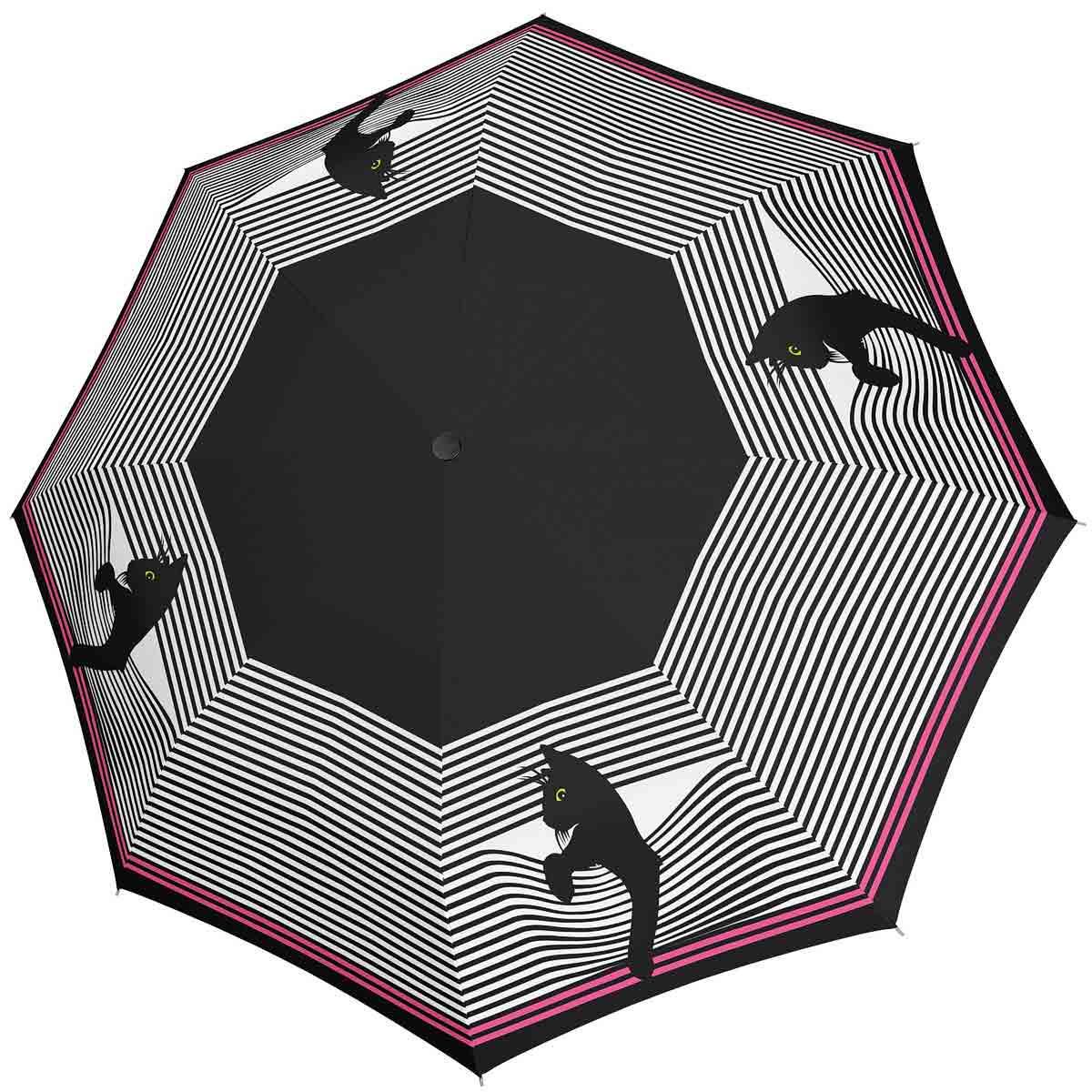 Зонт женский складной Doppler с котиком автомат D 94 мм Multicolor (746165 СО)