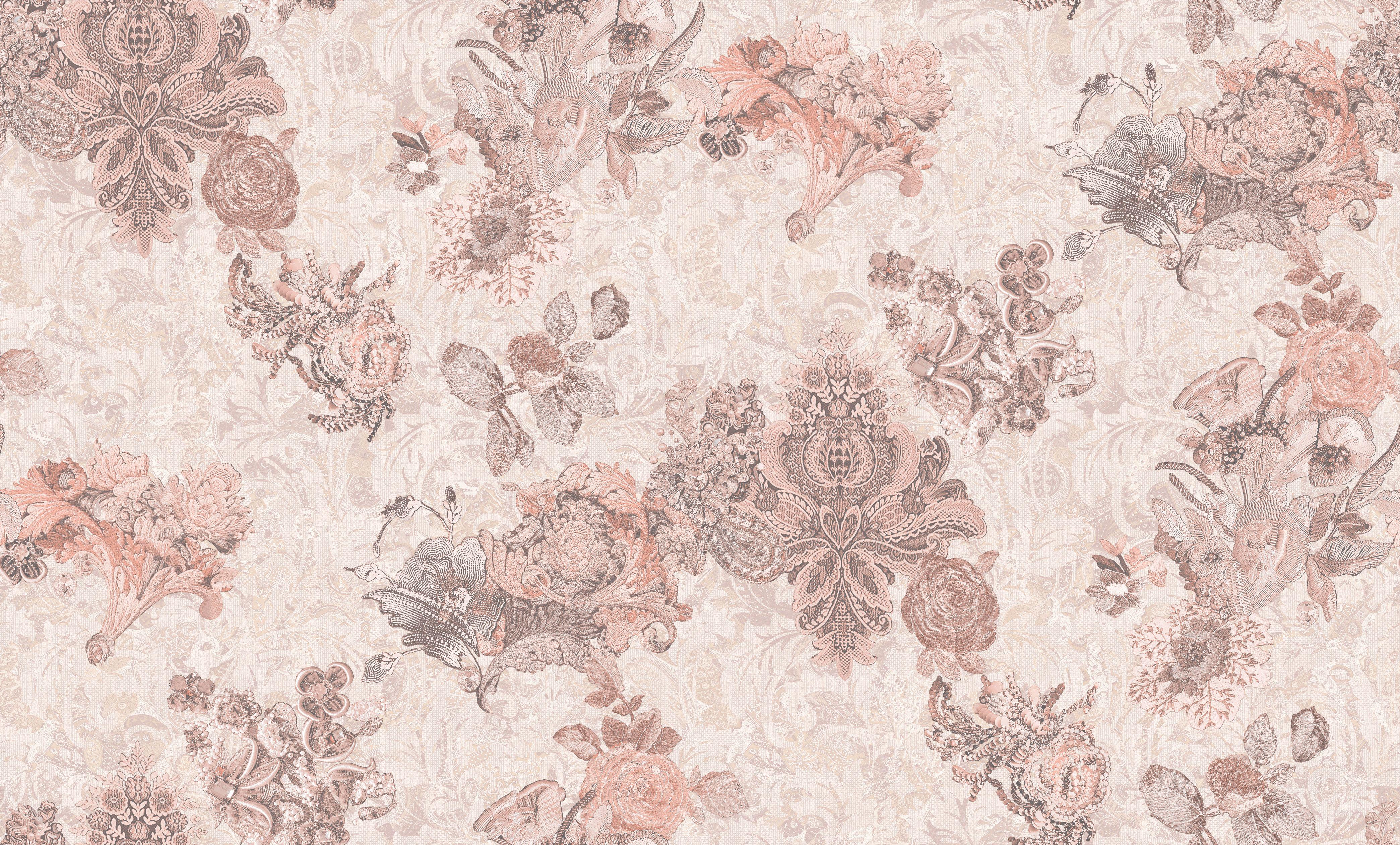 Обои виниловые на флизелиновой основе Samsara Yuanlong 881104 Пудровый