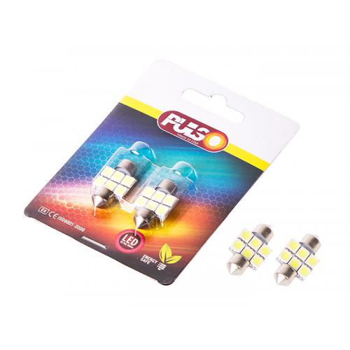 Лампа софитная Pulso Led S V 8,5 T11x31 мм 6 SMD-5050 12 V White