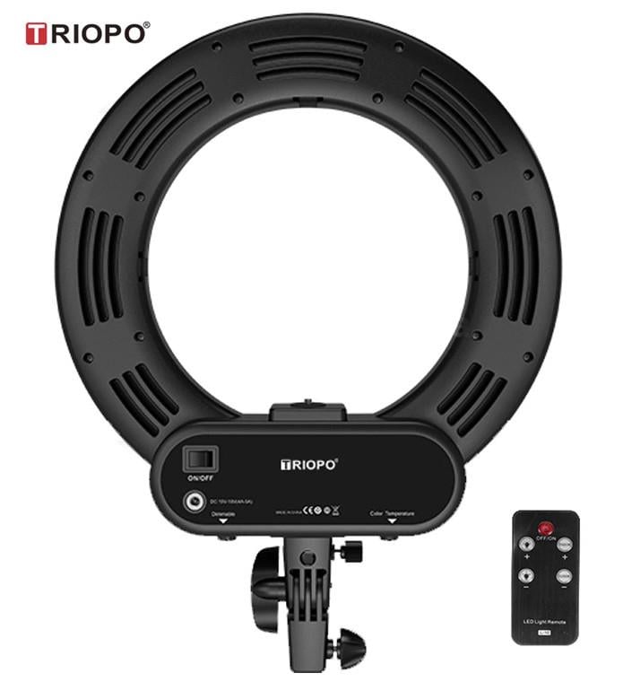 Освітлювач кільцевий LED Triopo з димером та дистанційним пультом для портретної б'юті та селфі зйомки 14" (1050029830) - фото 2 Освітлювач кільцевий LED Triopo з димером та дистанційним пультом для портретної б'юті та селфі зйомки 14" (1050029830) - фото 2