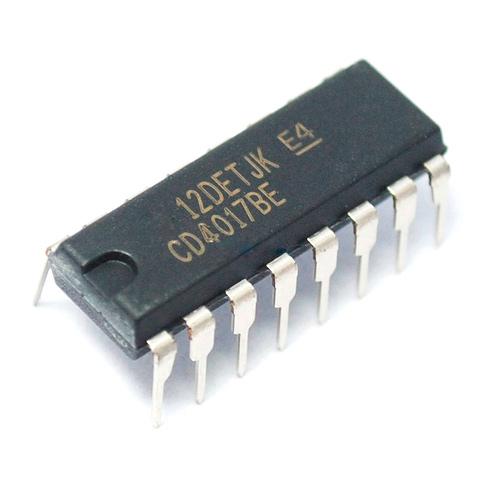 Чип CD4017BE CD4017 DIP16 Счетчик делитель десятичный декадный 3-18В (4355)