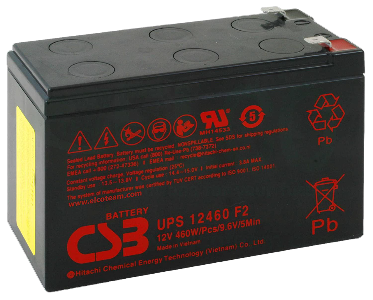 Аккумуляторная батарея CSB UPS12460 12V 9 Ah EUROBAT 5 Years AGM VRLA