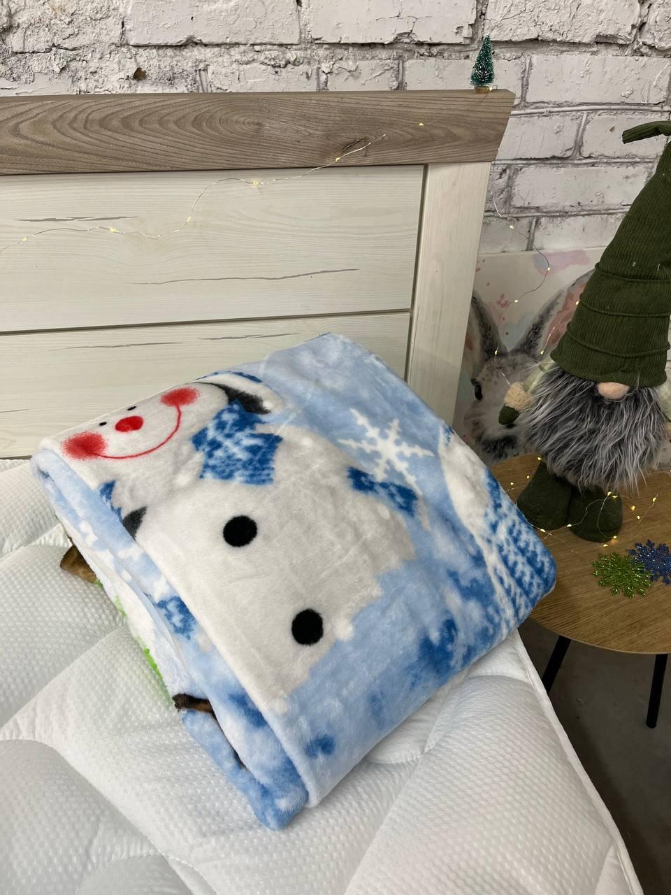 Плед теплый Новогодний плюшевый флисовый 200х215 см Синий (2354905847) - фото 4 Плед теплый Новогодний плюшевый флисовый 200х215 см Синий (2354905847) - фото 4