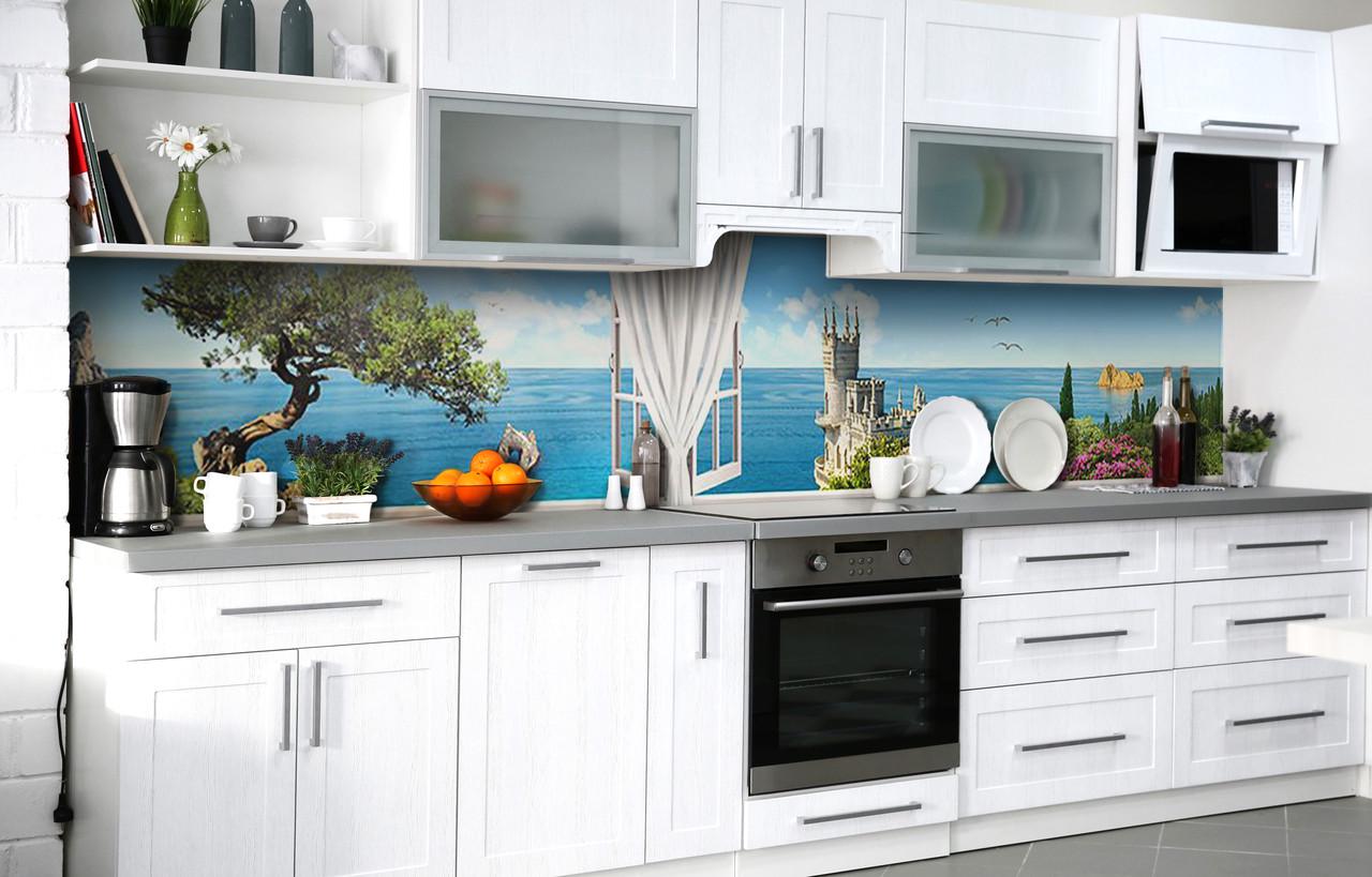 Кухонный фартук Ласточкино гнездо виниловый самоклеющийся 65х250 см