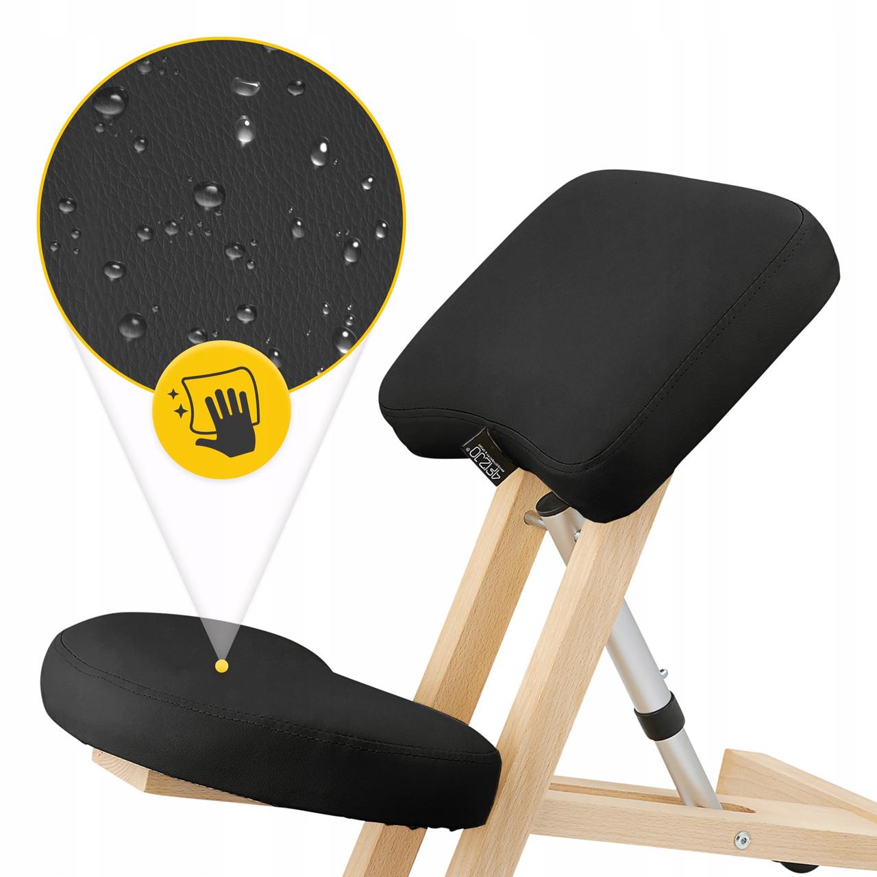 Стілець ортопедичний колінний 4fizjo Pure регульований на коліщатах Black (P-5905973402798) - фото 7