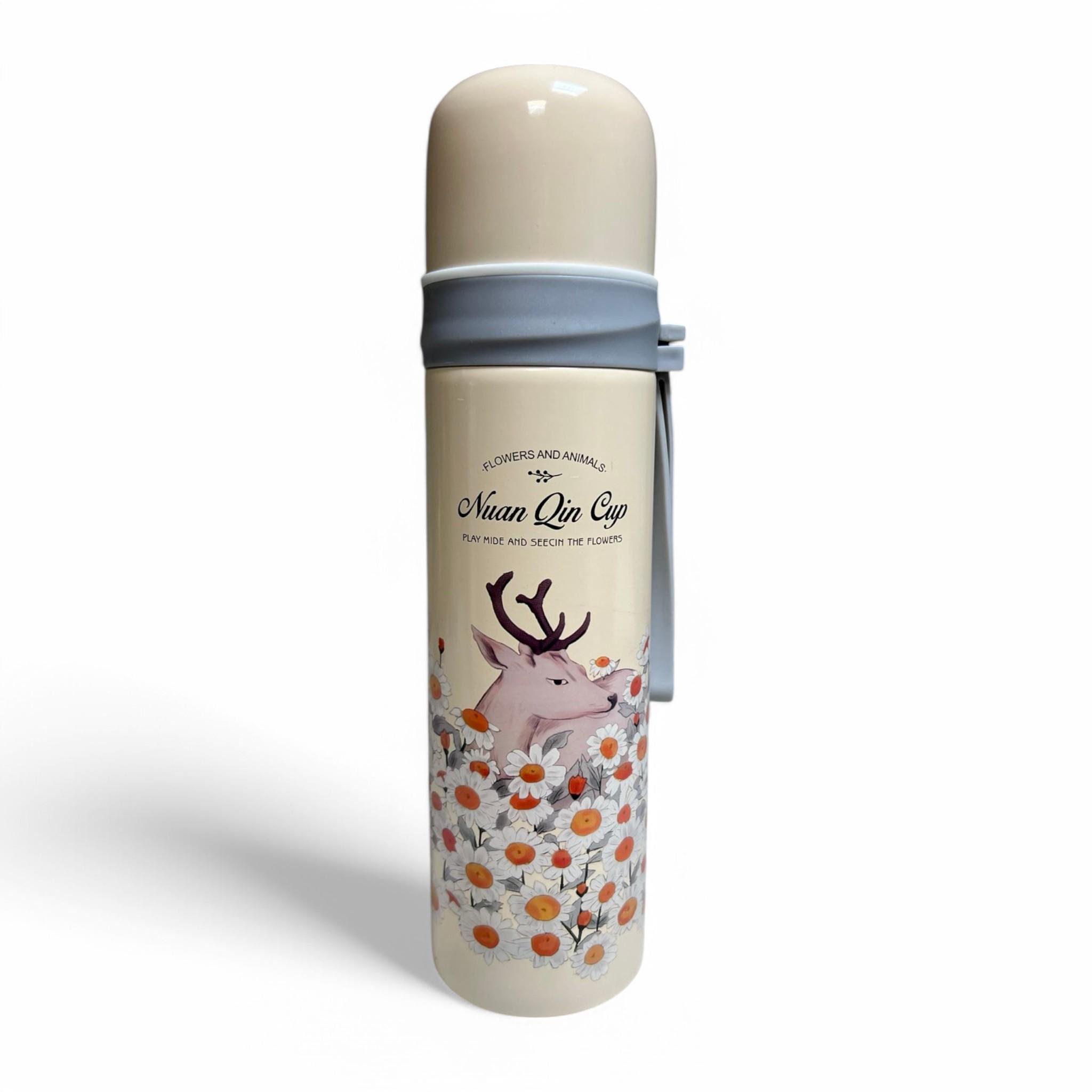 Термос UKC T144-61 с чашкой нержавеющая сталь 500 мл Beige (Т_Т144/61Beige)