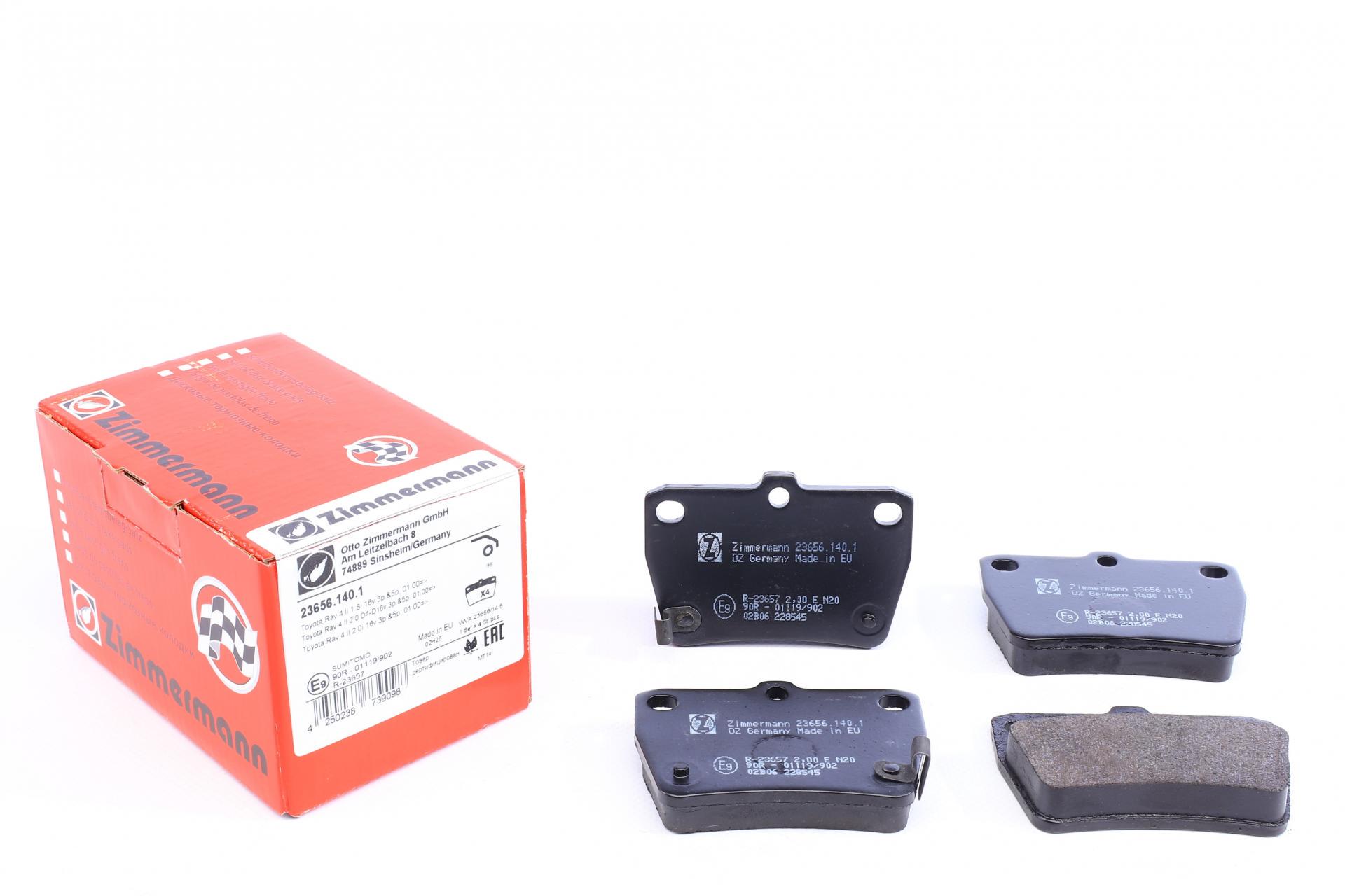 Колодки тормозные задние ZIMMERMANN для Toyota Rav4 II 00-05 Akebono (23656.140.1)