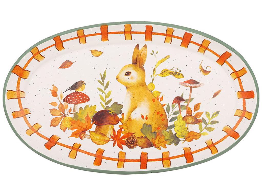 Блюдо керамическое Заяц на поляне 32х19х2,8 см (BDI-733-757)