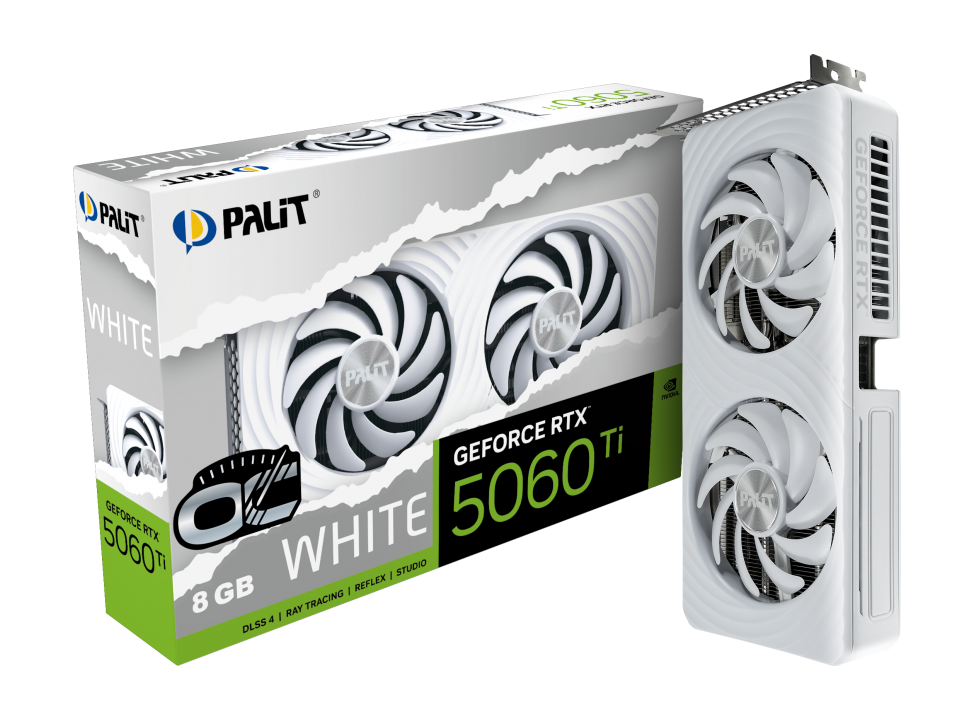 Видеокарта RTX 5060 Ti 8GB GDDR7 White OC Palit (NE7506TU19P1-GB2062M)