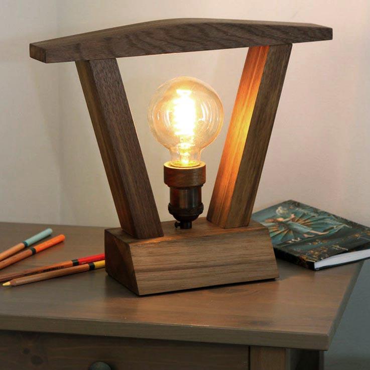 Светильник настольный из дерева Сингер Сепия (НСС-004208)