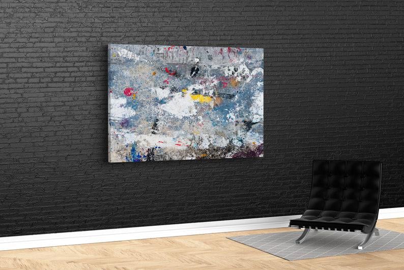 Картина для интерьера абстракция холодные краски 120x80 см (467