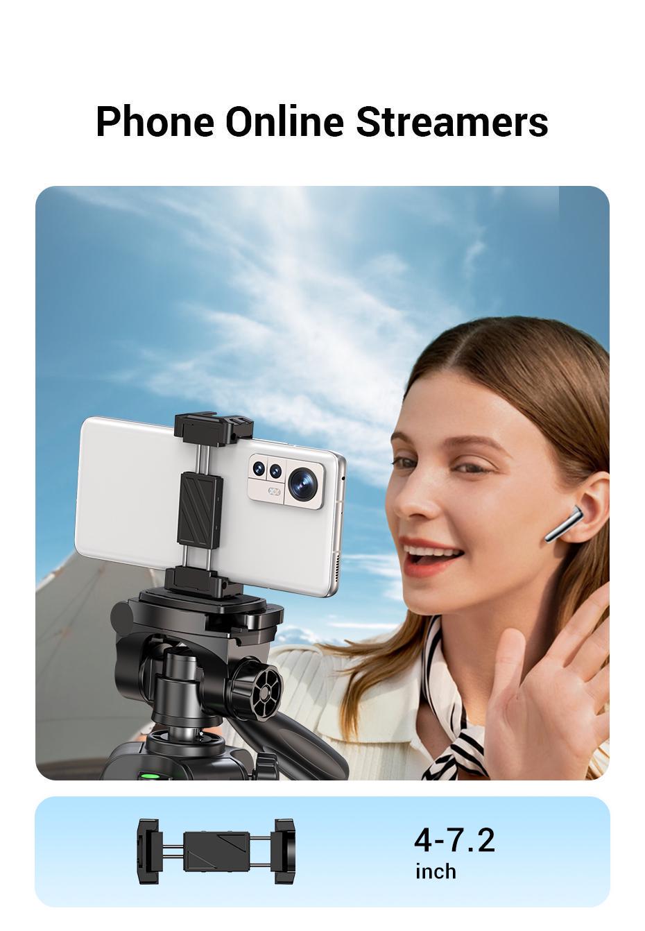 Трипод профессиональный UGREEN 53.5-175 см до 5 кг 360° Черный (15187) - фото 14 Трипод профессиональный UGREEN 53.5-175 см до 5 кг 360° Черный (15187) - фото 14