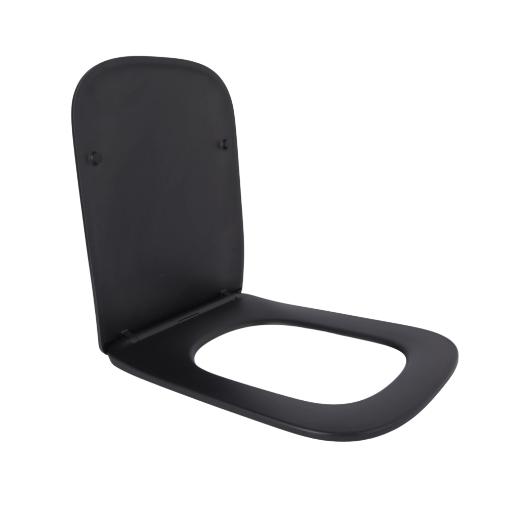 Сиденье для унитаза Qtap Tern 490 с микролифтом Slim Duroplast Quick Release QTSC179MB47354 435x344x50 мм Black Matt (SD00053478)