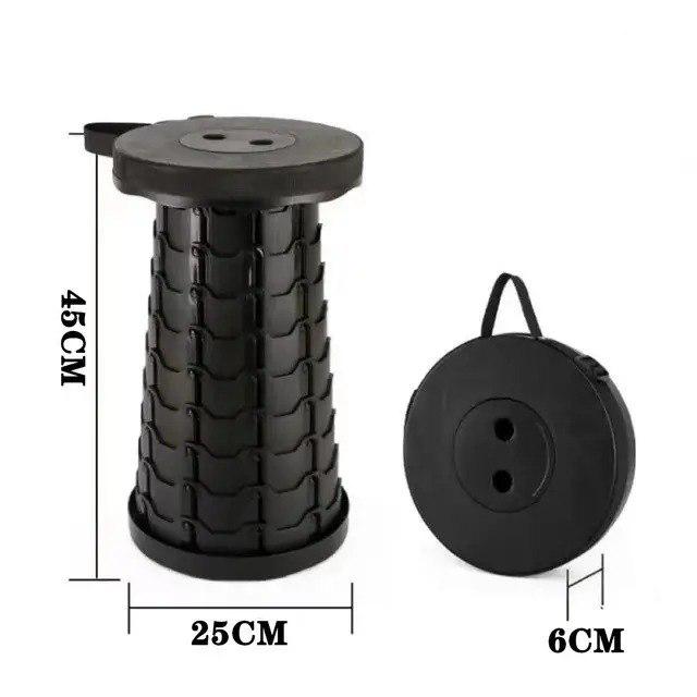 Раскладной телескопический стул туристический 45х25 см Черный - фото 5