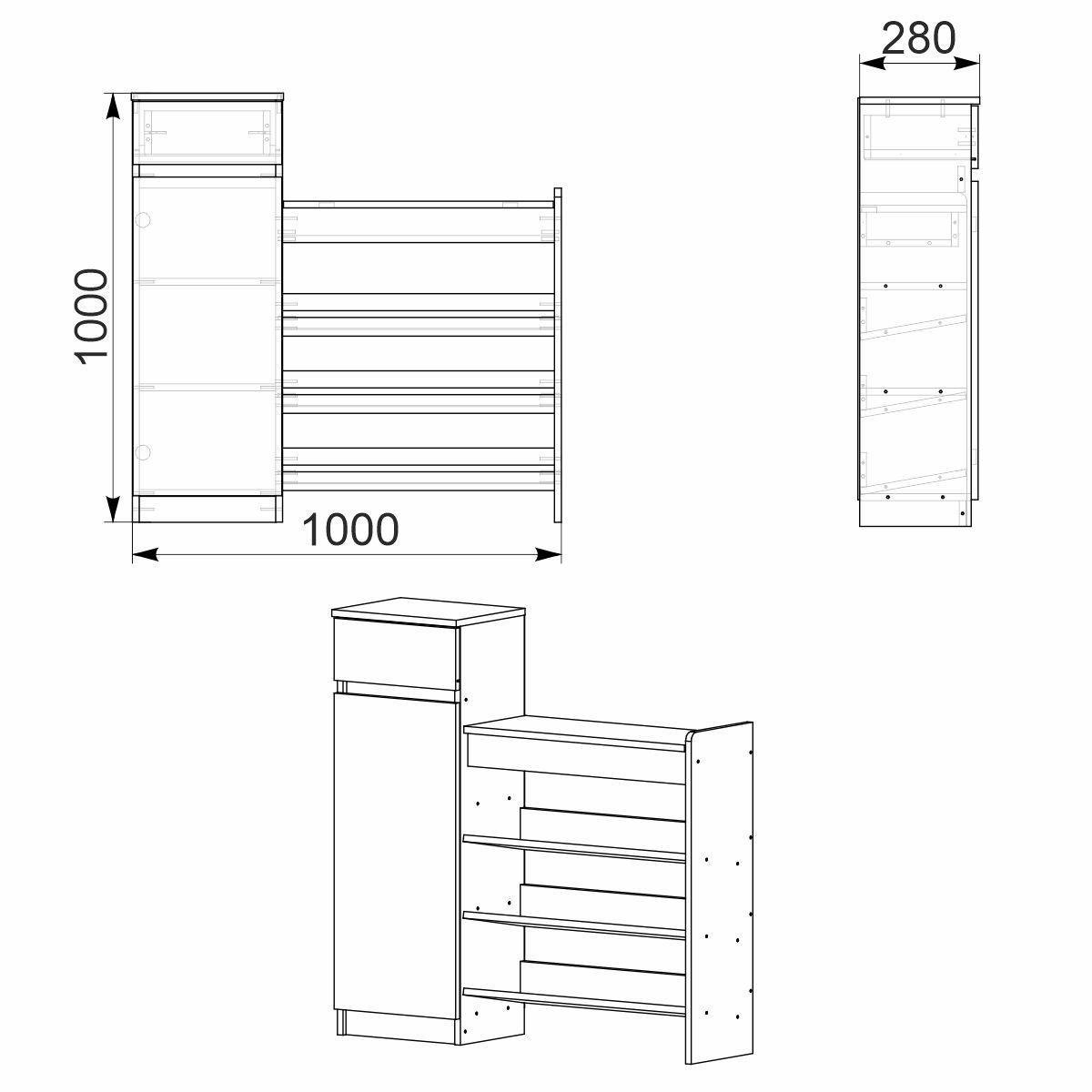 Тумба для обуви Компанит ТО-1628х100х100 см - фото 2 Тумба для обуви Компанит ТО-1628х100х100 см - фото 2