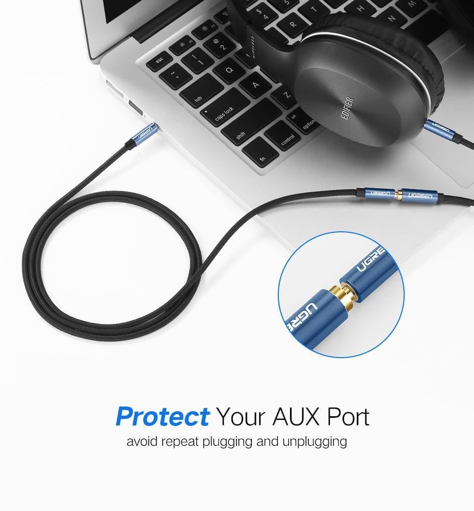 Кабель с поддержкой микрофона UGREEN 3.5 мм minijack-3.5 мм minijack стерео AUX 4-пиновый TRRS 2 м Черный (40675) - фото 4