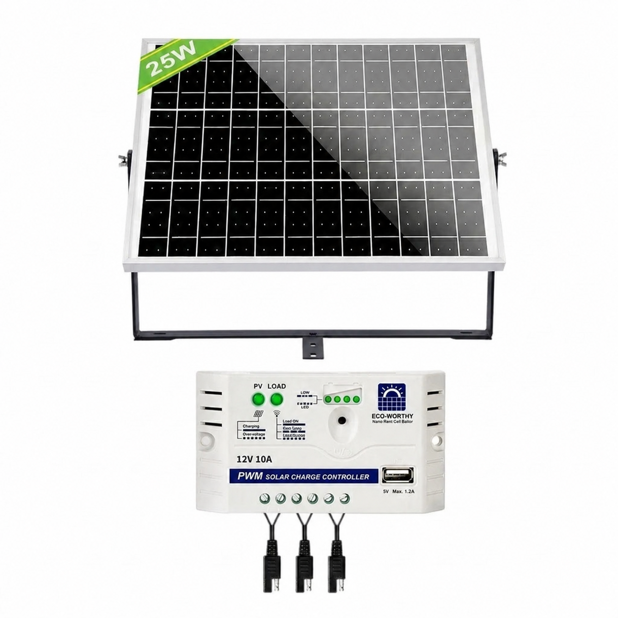 Комплект сонячної панелі ECO-WORTHY 25W 12V з контролером (34680062)