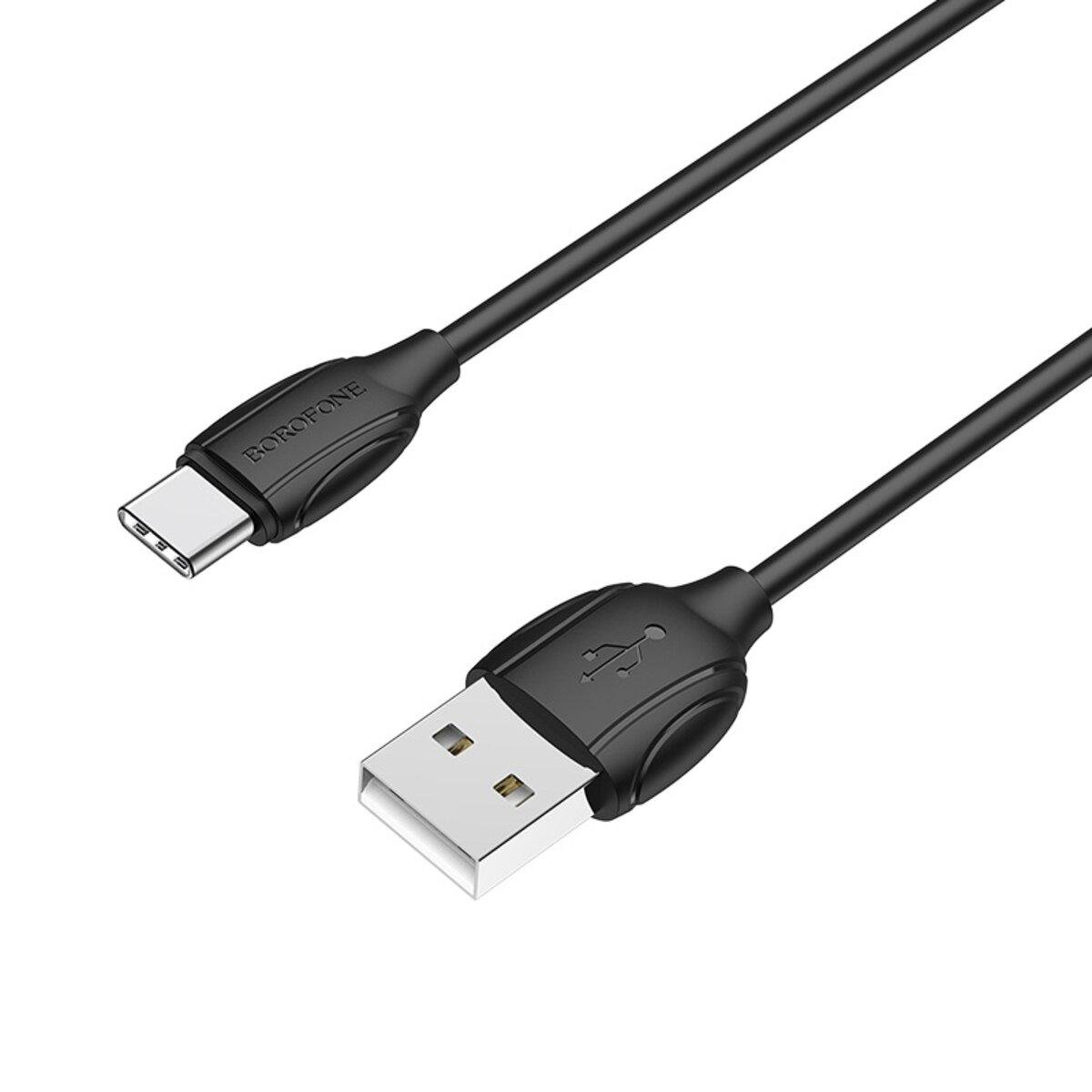 Кабель Borofone BX19 Benefit USB to Type-C 3A 1 м Black (BX19CB) - фото 1 Кабель Borofone BX19 Benefit USB to Type-C 3A 1 м Black (BX19CB) - фото 1