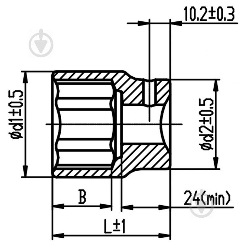 Насадка шестигранна 3/4" 46мм CrV ULTRA (6075462) - фото 3