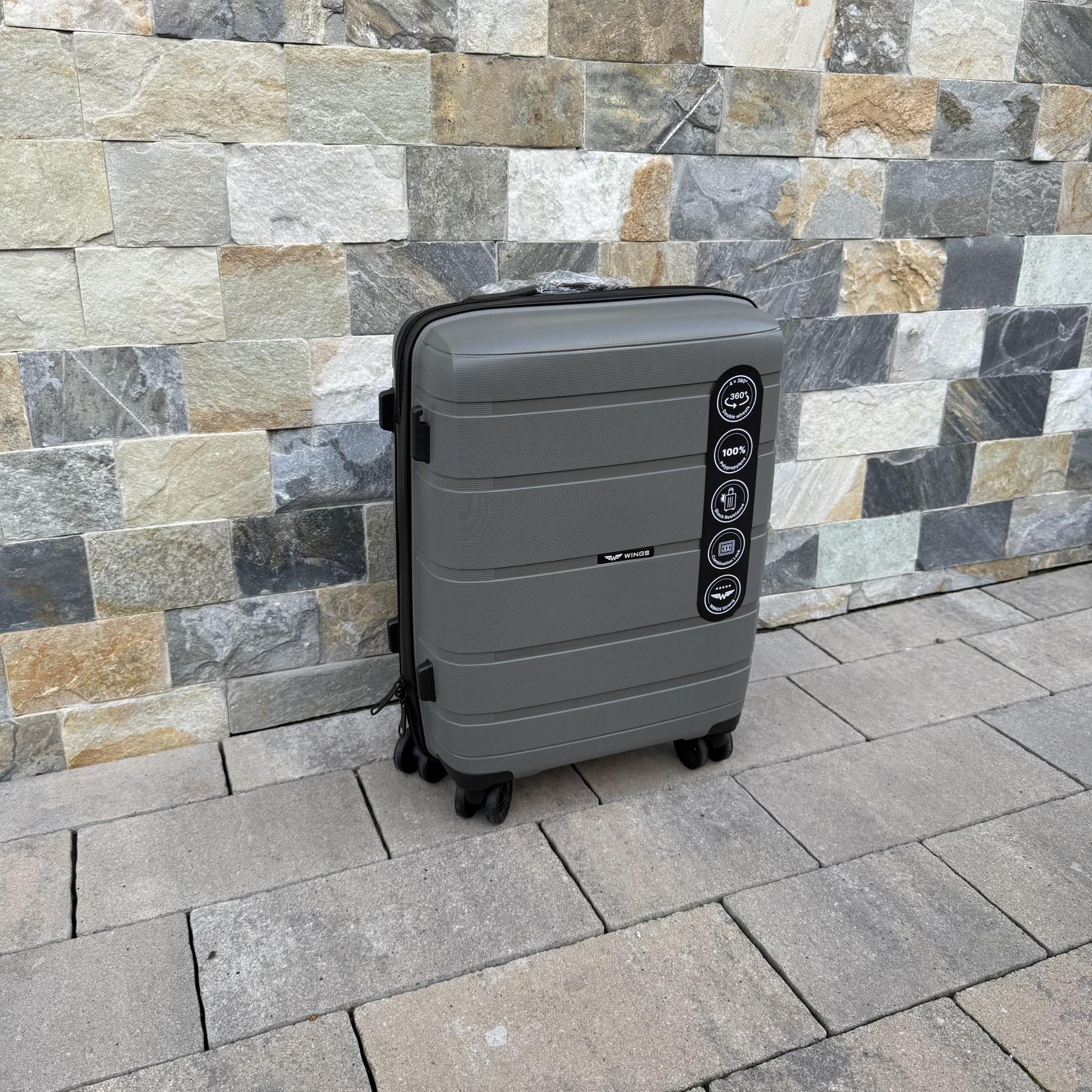 Валіза дорожня з поліпропілену Wings HWF03 S Сірий (30631273) - фото 4