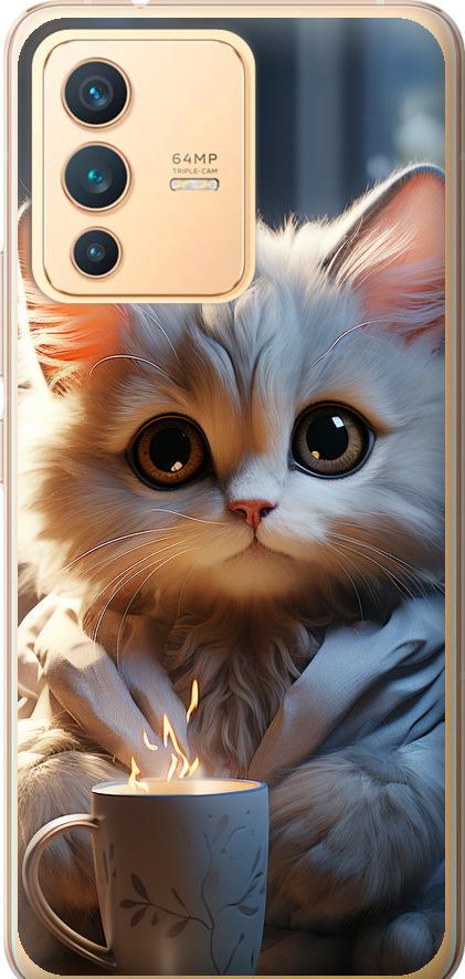 Чехол на Vivo V23 White cat (5646u-2642-42517)