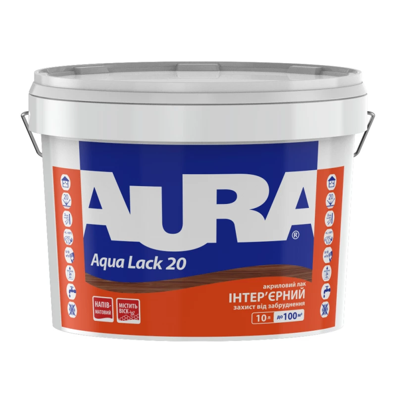 Лак акриловий Aura Aqua Lack 20 панельний 10 л (2571469707)