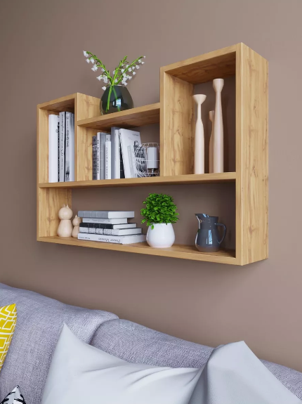 Полиця навісна на стіну MebelProff Tetris 12 Крафт Золотий (26438423)