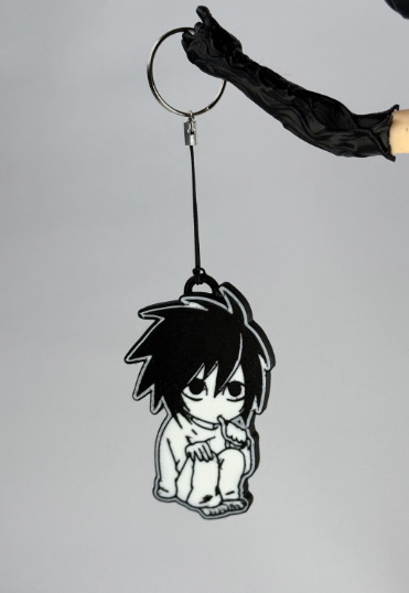 Брелок Рюзаки Тетрадь смерти L Черно-белый