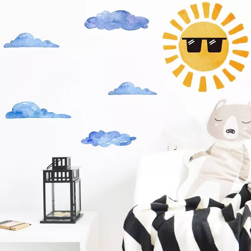 Наклейки виниловые Солнце тучки Beautiful life 30х90 см (Б453-1)