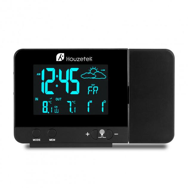 Настольные часы-метеостанция Houzetek 3531B с проектором Черный
