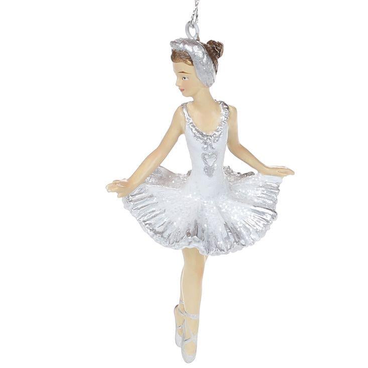 Декоративна підвіска Bonadi Балерина Дизайн 1 11 см Біло-срібний (707-031)