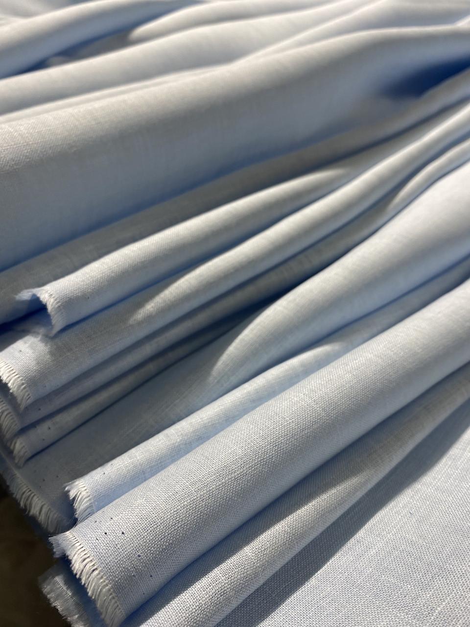 Тканина LINEN PLUS лляна 150 см 1347 Ніжно-блакитний - фото 6 Тканина LINEN PLUS лляна 150 см 1347 Ніжно-блакитний - фото 6