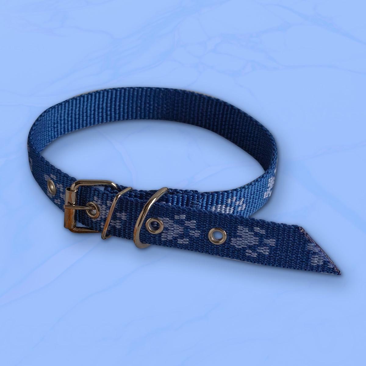 Ошейник для животных капроновый одинарный 20 мм х 50 см Синий/Голубой (2296441695) - фото 2