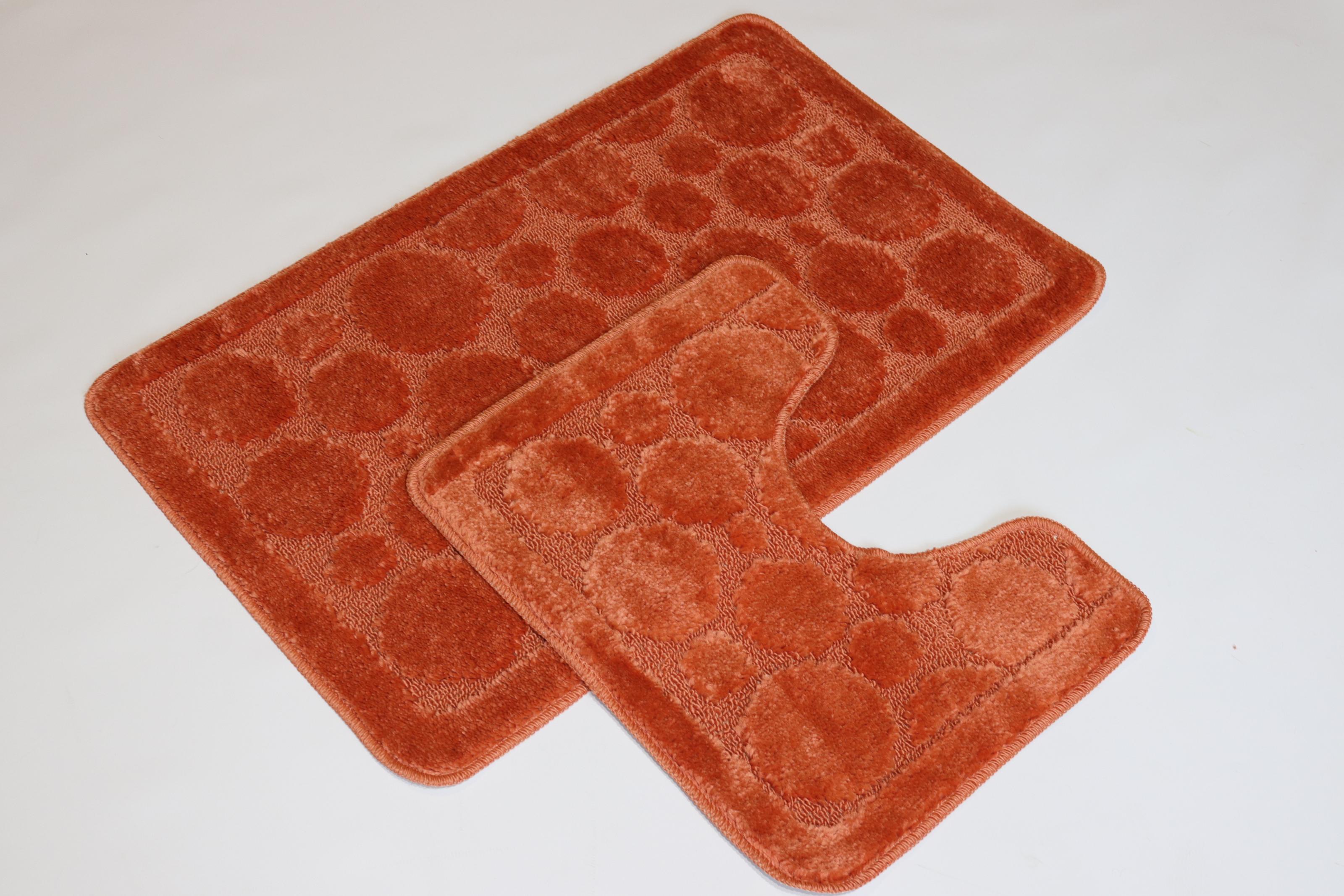 Набор ковриков для ванной и туалета Vonaldi 80x50/40x50 см Orange (00174/s)