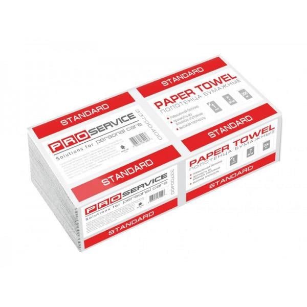 Паперові рушники PROservice Standard V-складка одношаровий 200 шт. Білий (03410)