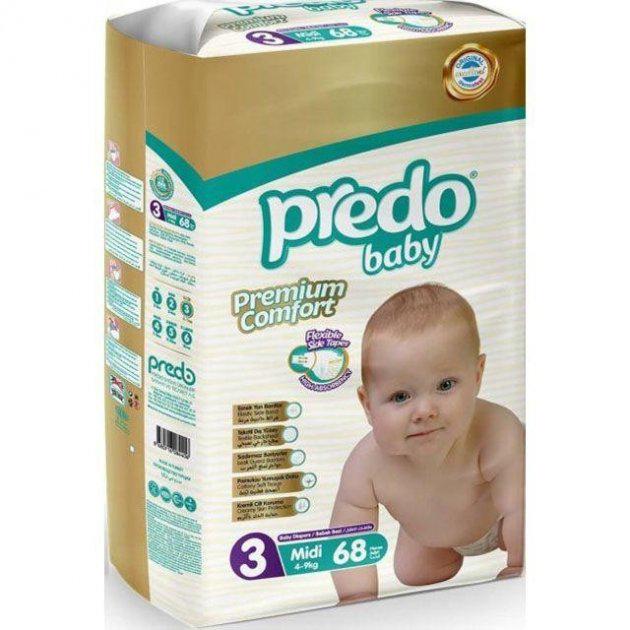 Подгузники детские Predo Baby Diaper Jumbo Midi Size 3 4-9 кг 68 шт.
