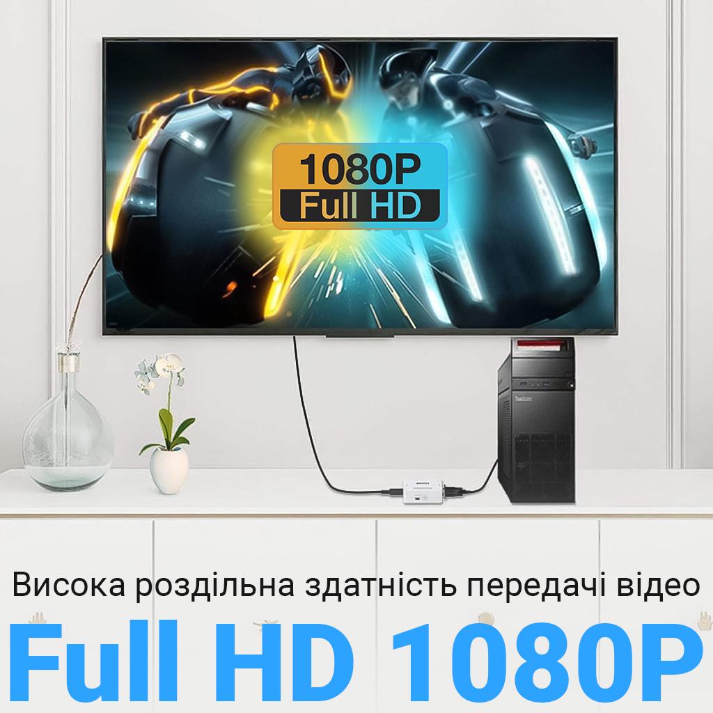 Конвертер видеосигнала с VGA на HDMI порт Addap VGA2HDMI-01 мультимедийный Full HD 1080P - фото 10 Конвертер видеосигнала с VGA на HDMI порт Addap VGA2HDMI-01 мультимедийный Full HD 1080P - фото 10